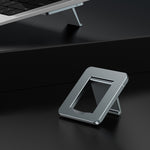 Oatsbasf 03321 Notebook Computer Unsichtbarer Höhen-Erhöhungsständer Desktop Klappbare Aufbewahrungs-Kühlbasis, Grau, Silber