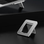 Oatsbasf 03321 Notebook Computer Unsichtbarer Höhen-Erhöhungsständer Desktop Klappbare Aufbewahrungs-Kühlbasis, Grau, Silber