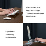 Oatsbasf 03321 Notebook Computer Unsichtbarer Höhen-Erhöhungsständer Desktop Klappbare Aufbewahrungs-Kühlbasis, Grau, Silber