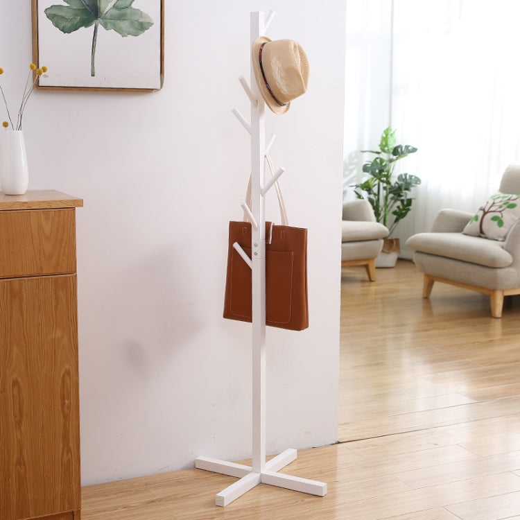 Garderobenständer aus Massivholz, Wohnzimmer Schlafzimmer Kleideraufbewahrung, Weiß, Holzfarbe, Kaffee