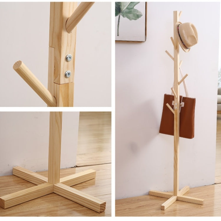 Garderobenständer aus Massivholz, Wohnzimmer Schlafzimmer Kleideraufbewahrung, Weiß, Holzfarbe, Kaffee