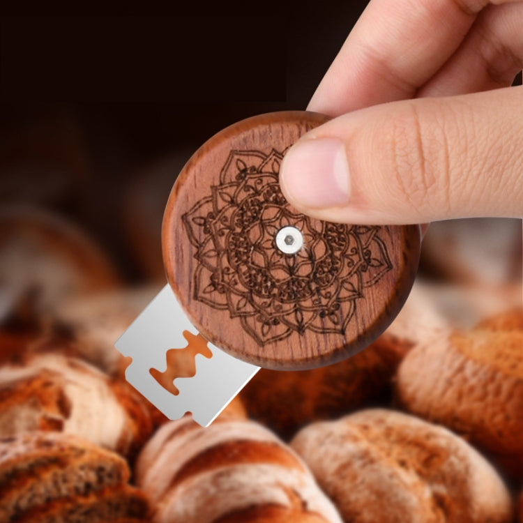 Brot Baguette Rundmesser Holz Doppelseitiges Brotmesser Mit 5 Klingen, Buche, Blumenbirnholz, Muster 1 Blumenbirnholz, Muster 2 Blumenbirnholz, Muster 3 Blumenbirnholz, Muster 4 Blumenbirnholz, Muster 5 Blumenbirnholz      ...