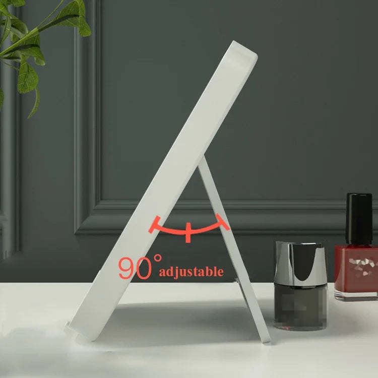 2 Stück LED-Schminkspiegel mit Lampe Fülllicht Studentenwohnheim Desktop Ankleidespiegel Weiblich Faltbarer tragbarer kleiner Spiegel,Stil:, Ladefunktion einfarbiges Licht (Weiß), Ladefunktion einfarbiges Licht (Pink), Plug-in einfarbiges Licht (Weiß)