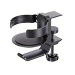 Rotating Cup Holder Headphone Holder Internet Cafe Monitor Headphone Hanger, Black, Moonlight Silver