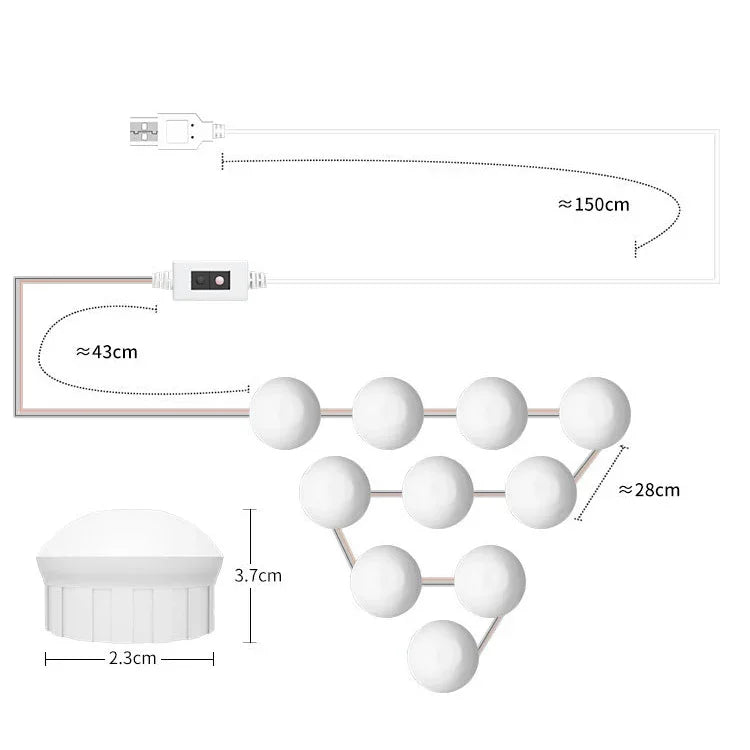 LED Schminkspiegel-Licht Schönheits-Fülllicht Hand-Sweep-Sensor Spiegel-Frontlicht, 2 Glühbirnen, 6 Glühbirnen, 10 Glühbirnen, 14 Glühbirnen