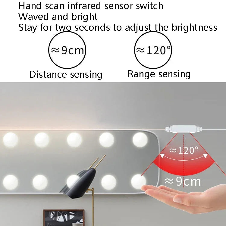 LED Schminkspiegel-Licht Schönheits-Fülllicht Hand-Sweep-Sensor Spiegel-Frontlicht, 2 Glühbirnen, 6 Glühbirnen, 10 Glühbirnen, 14 Glühbirnen