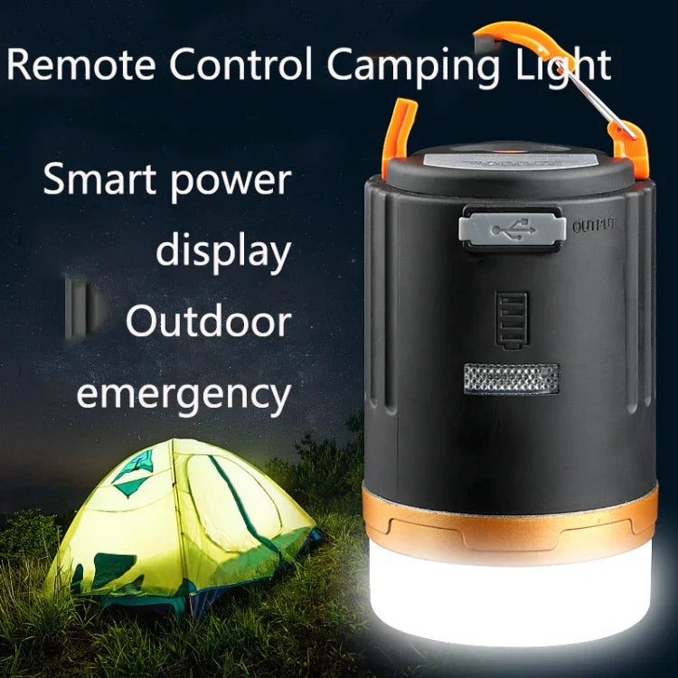 Y10 Campinglampe mit Fernbedienung, Outdoor-Beleuchtung, tragbare USB-Zeltlampe, LED-Laterne, YD-29 Schwarz