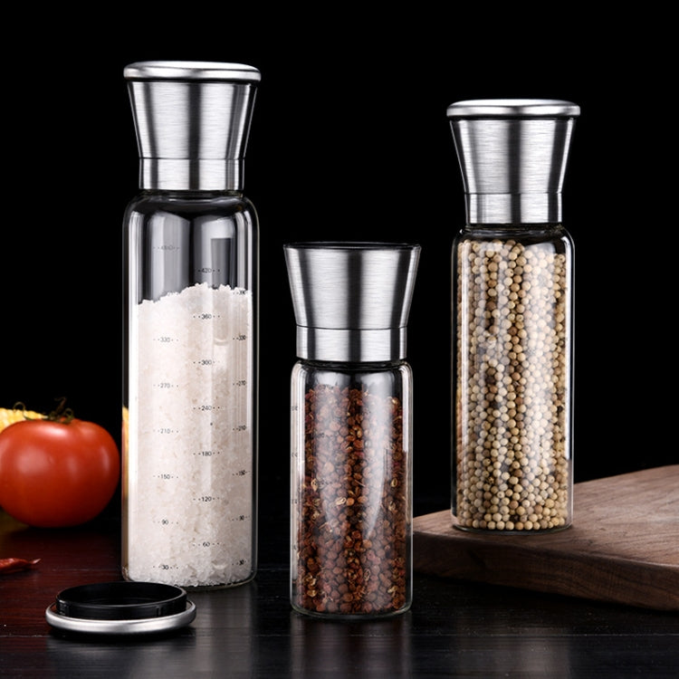 304 Edelstahl Meersalz-Pfeffermühle, Kaffee-Pfeffermühle für zu Hause, manuelle Mahlflasche, 450 ml
