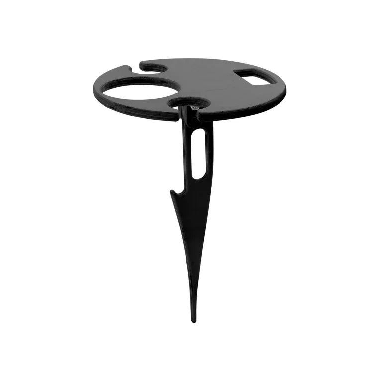 Outdoor Tragbarer Klappbarer Weintisch Outdoor Strandtisch, Schwarz, Doppelschichtig Holzfarbe, Doppelschichtig Schwarz