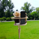 Outdoor Tragbarer Klappbarer Weintisch Outdoor Strandtisch, Schwarz, Doppelschichtig Holzfarbe, Doppelschichtig Schwarz