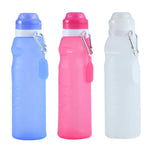 XC-282 600ml Silikon-Faltbecher für Outdoor-Camping, Radfahren, Sport, Weiß, Rosa, Blau, Grapefruitfarbe