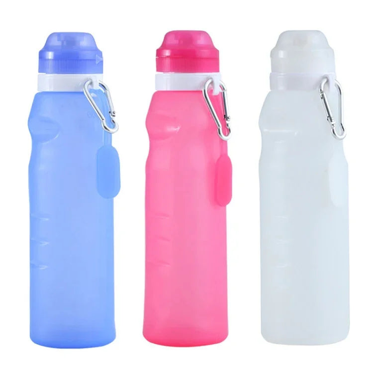 XC-282 600ml Silikon-Faltbecher für Outdoor-Camping, Radfahren, Sport, Weiß, Rosa, Blau, Grapefruitfarbe