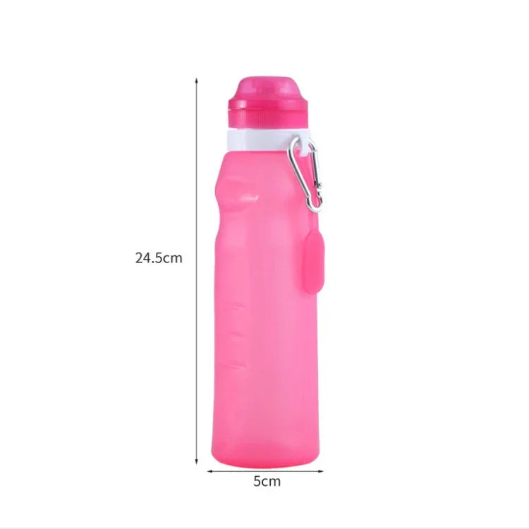 XC-282 600ml Silikon-Faltbecher für Outdoor-Camping, Radfahren, Sport, Weiß, Rosa, Blau, Grapefruitfarbe