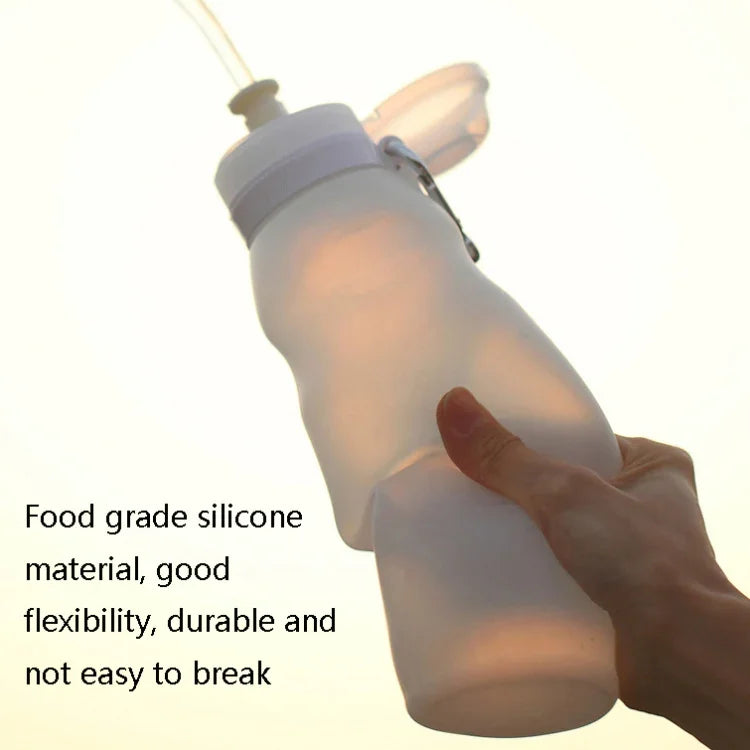 XC-282 600ml Silikon-Faltbecher für Outdoor-Camping, Radfahren, Sport, Weiß, Rosa, Blau, Grapefruitfarbe