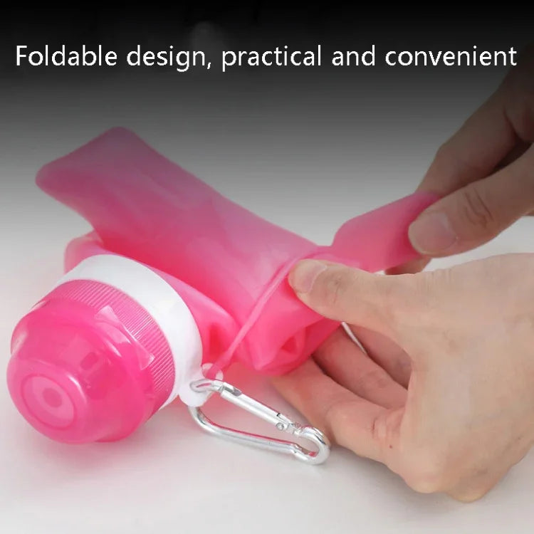 XC-282 600ml Silikon-Faltbecher für Outdoor-Camping, Radfahren, Sport, Weiß, Rosa, Blau, Grapefruitfarbe
