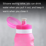 XC-282 600ml Silikon-Faltbecher für Outdoor-Camping, Radfahren, Sport, Weiß, Rosa, Blau, Grapefruitfarbe