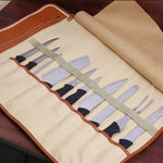 WESSLECO Kochmesser-Aufbewahrungstasche, tragbare Roll-Messertasche, tragbare Rolle schwarz, WESSLECO Braun