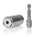 Universeller Drehmomentschlüsselkopf-Satz Steckschlüsselhülse 7-19mm Bohrmaschine Ratsche Buchse Schraubenschlüssel Magic Multi Handwerkzeuge, 7-19mm Schraubenschlüssel