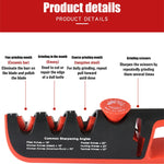 4-in-1 Verstellbarer Manueller Messerschärfer Multifunktionaler Messerschärfer, 4-in-1 (Schwarz Rot), 4-in-1 (Grau Rot)