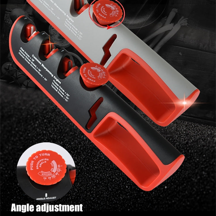 4-in-1 Verstellbarer Manueller Messerschärfer Multifunktionaler Messerschärfer, 4-in-1 (Schwarz Rot), 4-in-1 (Grau Rot)