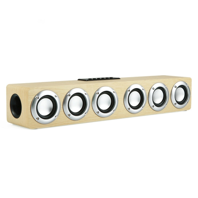 M1 Bluetooth-Lautsprecher Wecker, kabelloser Desktop-Lautsprecher aus Holz, Gelb, Schwarz