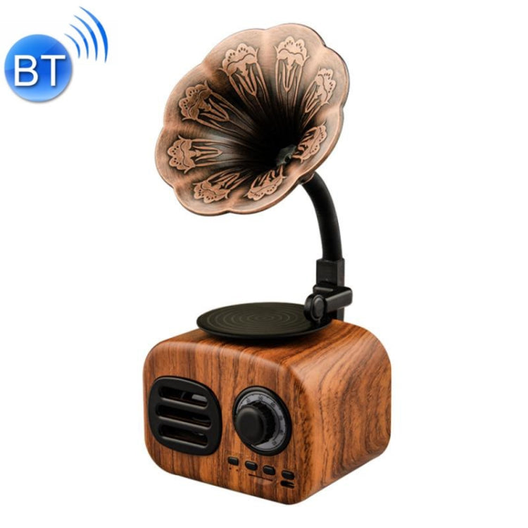 Ft-05 Kabelloser Retro Bluetooth Lautsprecher Plattenspieler Mini, Gold, Rosa, Walnuss, Rot, Schwarz
