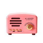 BT01 Retro Mini Bluetooth-Funklautsprecher, tragbares Radio, unterstützt TF-Karte, Rosa, Blau, Schwarz, Rot, Holzmaserung