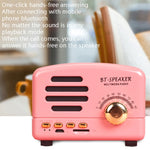 BT01 Retro Mini Bluetooth-Funklautsprecher, tragbares Radio, unterstützt TF-Karte, Rosa, Blau, Schwarz, Rot, Holzmaserung