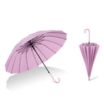 16 Bone Plain Gerade Regenschirm Klein Frisch Langer Griff Regenschirm, Hoch Indigo, Grapefruit Pink, Matcha Grün, Orange, Aprikose, Dunkelblau, Minzgrün, Charm Blau, Ingwer, Rotwein, Violett, Klassisch Schwarz, Vanille Grün, Holzgriff Hoch Indigo