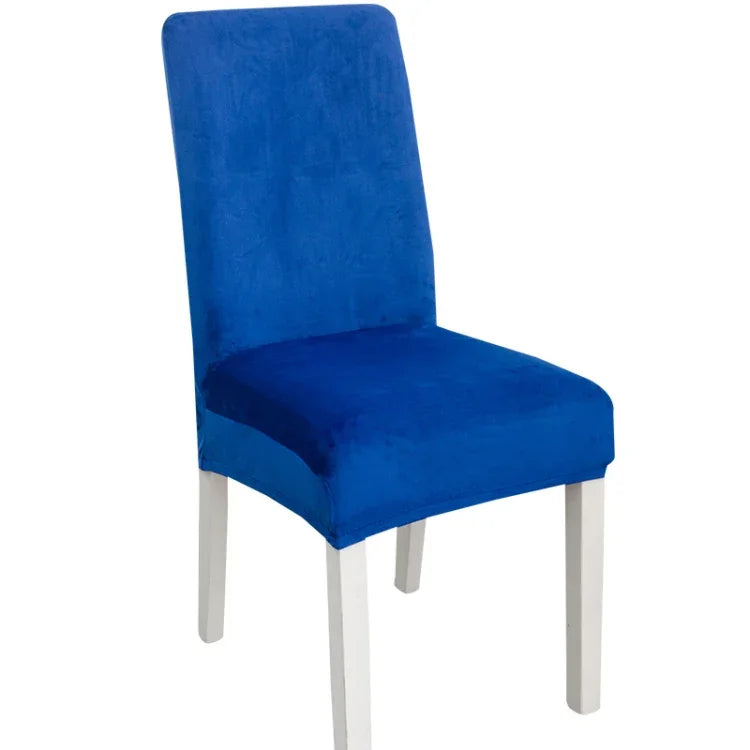 Einfacher, weicher, hochelastischer, dicker Samt-Halbstuhlbezug Hotelstuhlbezug, Kaffeegrau, Gelbgrün, Weinrot, Marineblau, Schwarz, Dunkelgrün, Weiß, Pfauenblau, Hellgrau, Anthrazitgrau, Camel, Königsblau, Beige, Traubenlila, Rot, Orange...