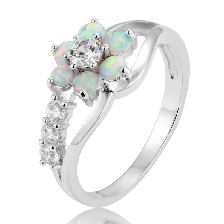 925 Silber Damen Opal Blumenring Schmuck, 6, 8, 9, 10