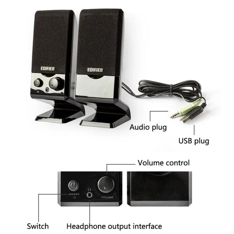 Edifier R10U Mini-USB-Laptoplautsprecher, R10U Schwarz