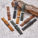 Smart Quick Release Uhrenarmband aus Crazy Horse Leder im Retro-Stil für Samsung Huawei, Größe: