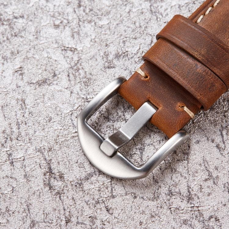 Smart Quick Release Uhrenarmband aus Crazy Horse Leder im Retro-Stil für Samsung Huawei, Größe: