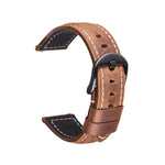 Smart Quick Release Uhrenarmband aus Crazy Horse Leder im Retro-Stil für Samsung Huawei, Größe: