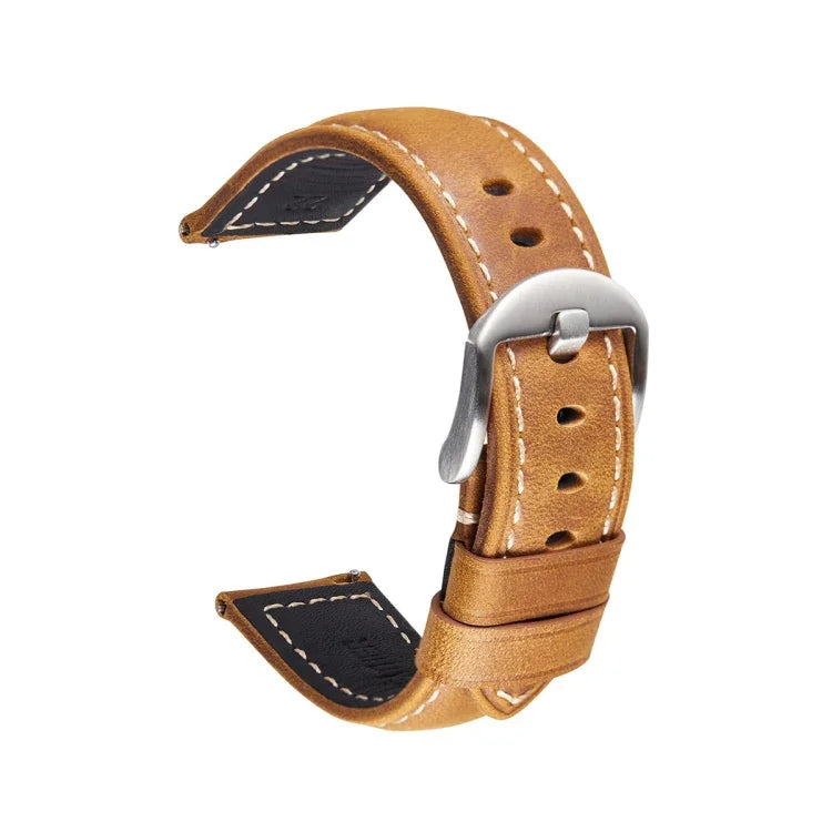 Smart Quick Release Uhrenarmband aus Crazy Horse Leder im Retro-Stil für Samsung Huawei, Größe: