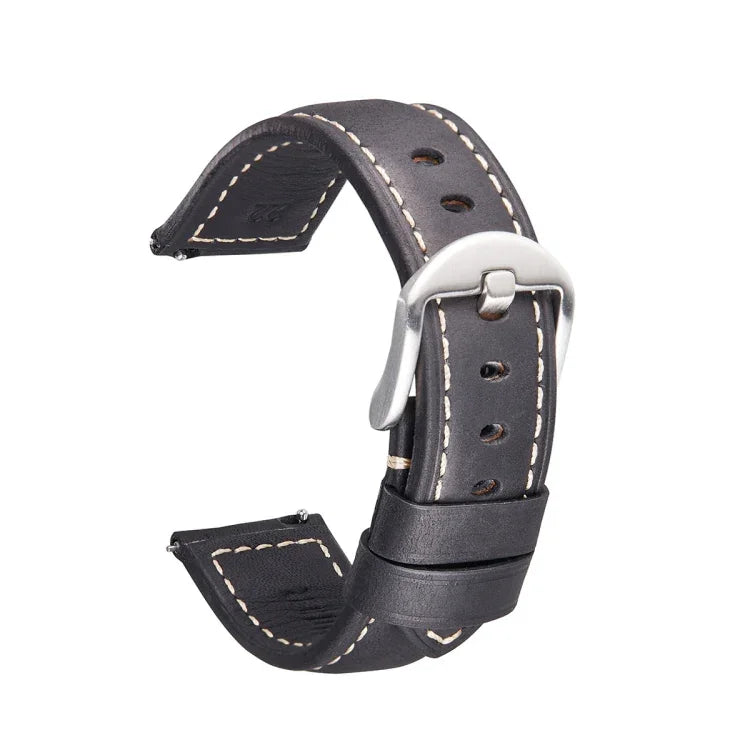 Smart Quick Release Uhrenarmband aus Crazy Horse Leder im Retro-Stil für Samsung Huawei, Größe: