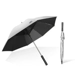 9033 Sonnen- und Regen-Doppelschirm, Multifunktions-Ventilator, Titansilber-Beschichtung, Sonnenschutz und UV-Schutz, Langstieliger Schirm, Pink, Schwarz, Tintengrün