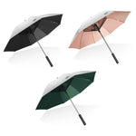 9033 Sonnen- und Regen-Doppelschirm, Multifunktions-Ventilator, Titansilber-Beschichtung, Sonnenschutz und UV-Schutz, Langstieliger Schirm, Pink, Schwarz, Tintengrün