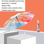 3021 Automatischer Regen- und Sonnen-Doppelregenschirm, Sonnenschutz und Anti-Rebound-Faltregenschirm, Hellorange, Hellrosa, Hellblau, Illusionsgrün, Illusionslila, Illusionsblau, Illusionsrosa