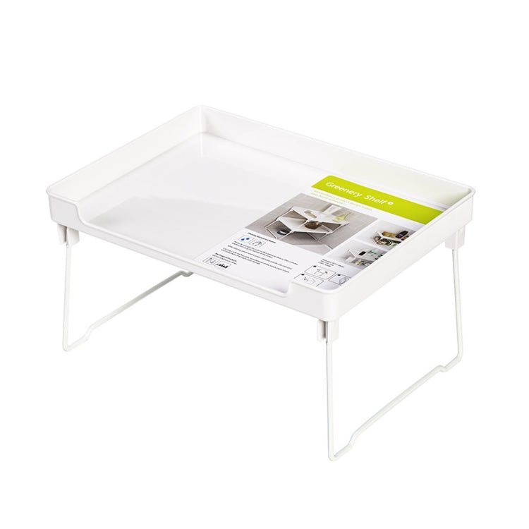 Küchen-Desktop-Klappschrank-Aufbewahrungsregal, Weiß, Transparent