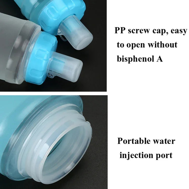 AFISHTOUR TPU Outdoor-Sport-Soft-Wasserbeutel Marathon-Wasserflasche faltbarer Wasserbeutel, Kapazität: 400ml (Blau), 400ml (Transparent), 300ml (Blau), 300ml (Transparent)