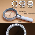 XT-8013 mit 29 LED-Leuchten 3 Gelling Touch Schalter Lupe 2-fach / 13-fach Handlupe, XT-8013 (Weiß+Grau), XT-8013(Weiß+Dunkelblau)
