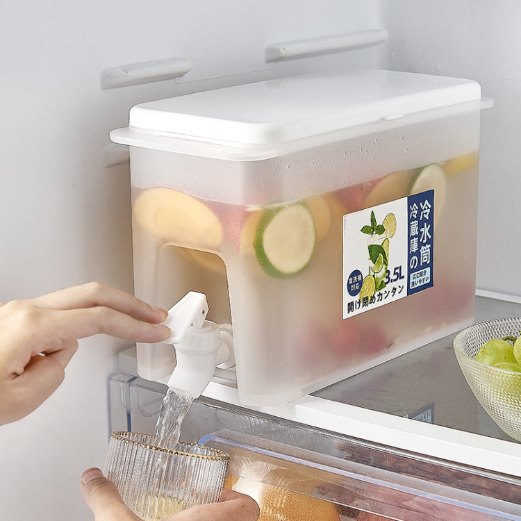 Haushalts-Kaltwasserflasche mit Wasserhahn Kühlschrank Frucht-Teekanne Sommer-Wassereimer, 3,5L Kaltwasserflasche