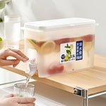 Haushalts-Kaltwasserflasche mit Wasserhahn Kühlschrank Frucht-Teekanne Sommer-Wassereimer, 3,5L Kaltwasserflasche