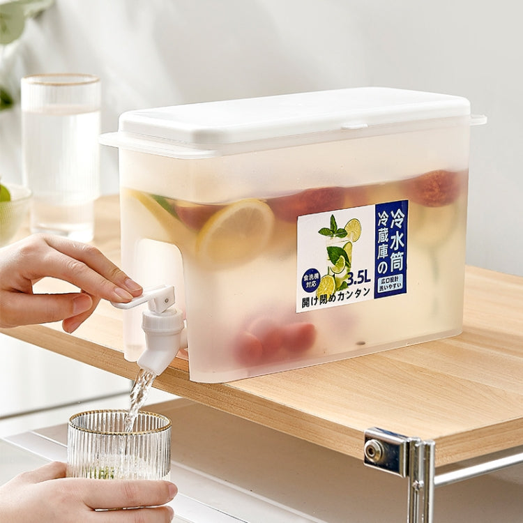 Haushalts-Kaltwasserflasche mit Wasserhahn Kühlschrank Frucht-Teekanne Sommer-Wassereimer, 3,5L Kaltwasserflasche