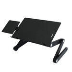 T8 Aluminiumlegierung Klapp- & Hebbarer Laptop-Tisch Büro-Tisch Erhöhungsständer, mit Mausplatte (Schwarz), mit Mausplatte (Silber), mit Lüfter & Mausplatte (Schwarz), mit Lüfter & Mausplatte (Silber)