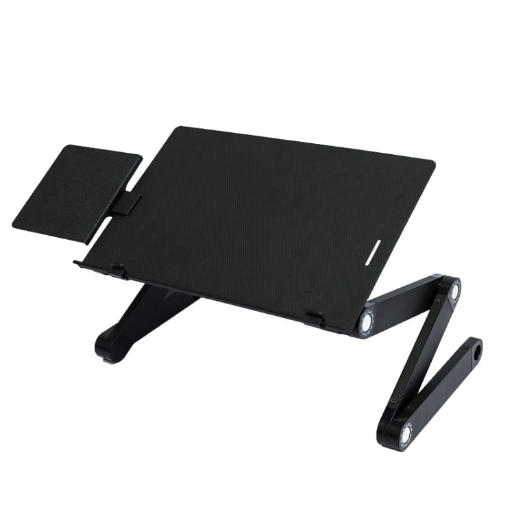 T8 Aluminiumlegierung Klapp- & Hebbarer Laptop-Tisch Büro-Tisch Erhöhungsständer, mit Mausplatte (Schwarz), mit Mausplatte (Silber), mit Lüfter & Mausplatte (Schwarz), mit Lüfter & Mausplatte (Silber)