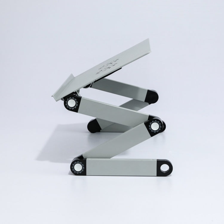 T8 Aluminiumlegierung Klapp- & Hebbarer Laptop-Tisch Büro-Tisch Erhöhungsständer, mit Mausplatte (Schwarz), mit Mausplatte (Silber), mit Lüfter & Mausplatte (Schwarz), mit Lüfter & Mausplatte (Silber)