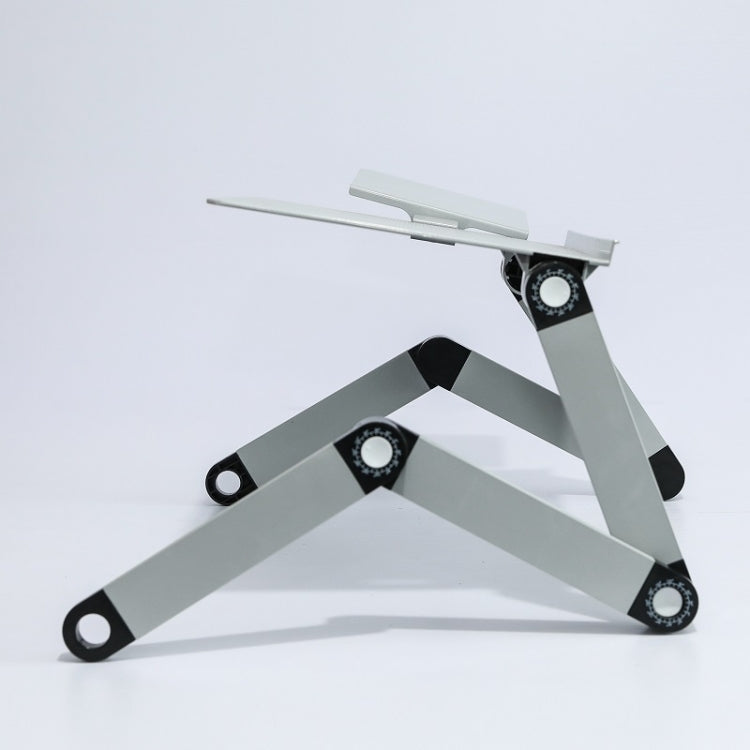 T8 Aluminiumlegierung Klapp- & Hebbarer Laptop-Tisch Büro-Tisch Erhöhungsständer, mit Mausplatte (Schwarz), mit Mausplatte (Silber), mit Lüfter & Mausplatte (Schwarz), mit Lüfter & Mausplatte (Silber)